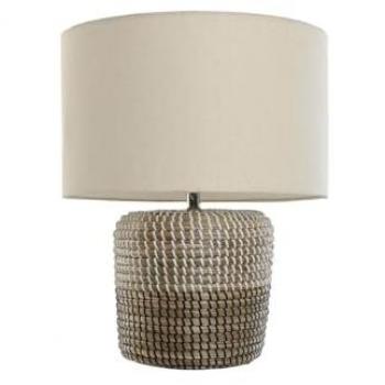 Lampe blanche et marron pour bureau Esprit Home (38x38x47 cm)