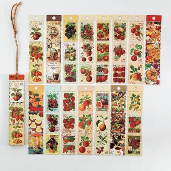 Juego de 45 pegatinas decorativas de sellos, temática de plantas, flores y frutas