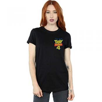 Toy Story 4 Boyfriend T-Shirt with Logo Print (Black)