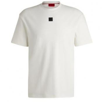 Dalile T-Shirt mit Label-Badge – HUGO, Écru, Regular Fit (Model 50505201)