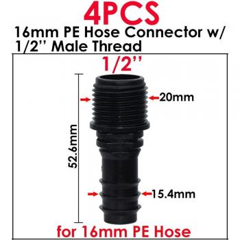 KESLA 4PCS Male Threaded Hose Connector with Barb Adapter