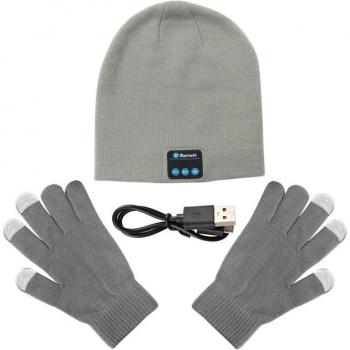 Warm Bluetooth Headphone Beanie with Mic and Gloves