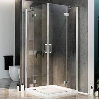 Cabine de Douche 80x120 CM H190 Transparent avec Porte Pivotante Easyclean