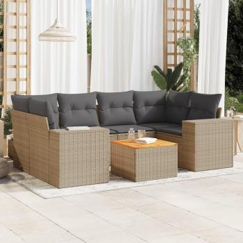Sofás de Jardín Maison Exclusive 7 Piezas con Cojines Beige
