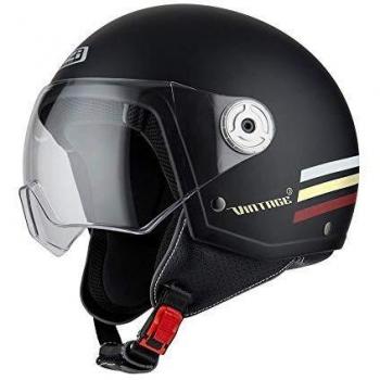 Casco NZI Vintage 3 Triband Negro y Burdeos Talla L