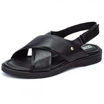 Pikolinos MORAIRA W4E Flat Sandals in Black Leather
