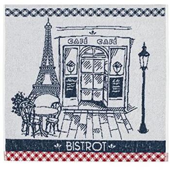 Authentic Bistro: Carré Éponge Coton Jacquard Blanc