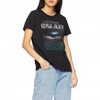 Camiseta Only Onllucy S/s Space/Galaxy para Mujer, Color Negro, Talla S