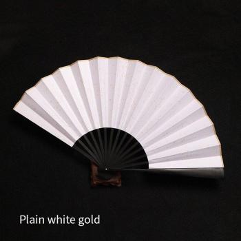 Éventail pliable vintage en soie