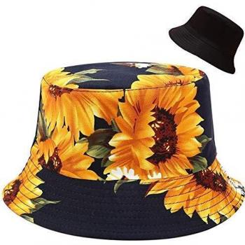 Women's Double‑Sided Sunflower Beach Hat