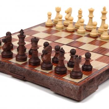 Plateau d'échecs vintage, rangement plié, cadeau 2024