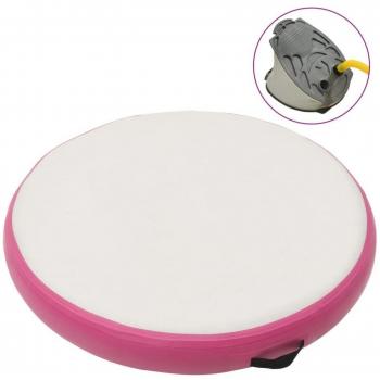 Tappetino per Ginnastica Gonfiabile con Pompa 100x100x20cm PVC Rosa