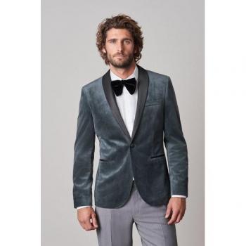 Samt‑Nachtblau: Next Sakko Slim Fit Blazer – Einzelstück