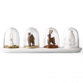 Animal-Themed Spice Container Set of 4