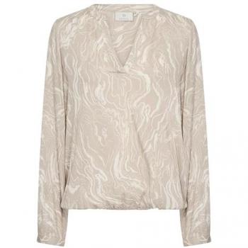 Kaffe‑Grau Langärmel‑Bluse für Damen – 42