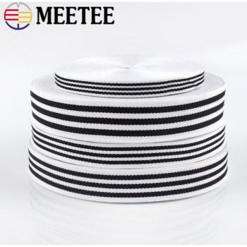 100M Black and White Stripe Bag Strap
