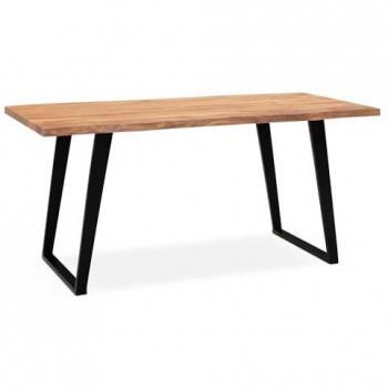 Wohnling Esstisch Esszimmertisch 180x90x76 cm Akazie Massivholz / Metall Esstisch Baumkante
