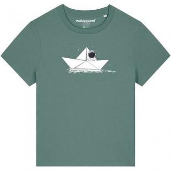Wat? Apparel T-Shirt Astronaut im Papierboot