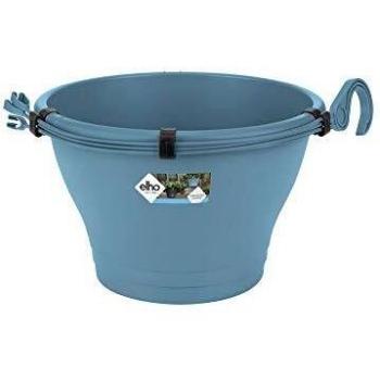 Elho Corsica Outdoor‑Blumenkorb 30 – Hängeampel in Blau/Vintage – Ø 37,5 × 19,5 cm