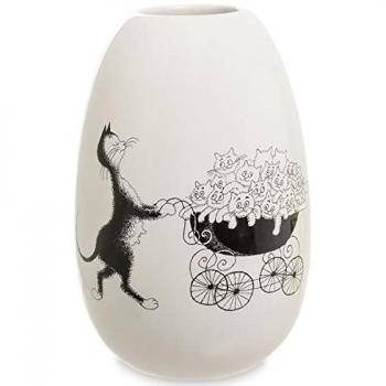 Chat Blanc, Vase Ronde – Dubout