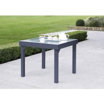 Modulertafel T 4/8 volledig glas grijs anthraciet Wilsa Garden