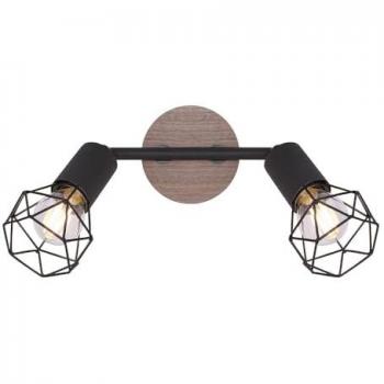 Stilvolle Deckenlampe mit 2 E14-Fassungen und Holzdetails