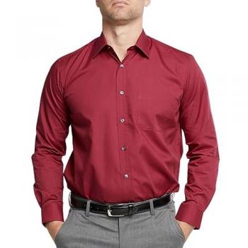 Burgundy Classic Easy Care Long Sleeve Shirt