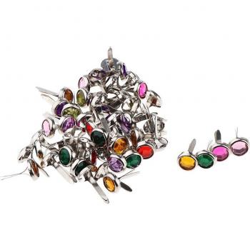 Rhinestone Head Metal Brads for Scrapbooking