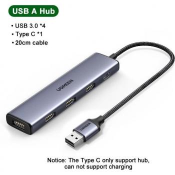 Hub Portátil USB 3.0/2.0 Mini con 4 Puertos, ideal para Notebook y Desktop