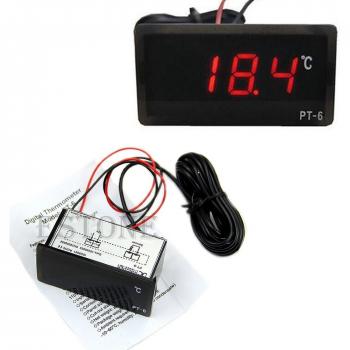 Termómetro 12V Digital con Sonda y Lámpara LED – 40–110 °C
