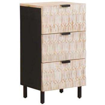 VidaXL Mango Sideboard, White Wash – 40×33×75 cm