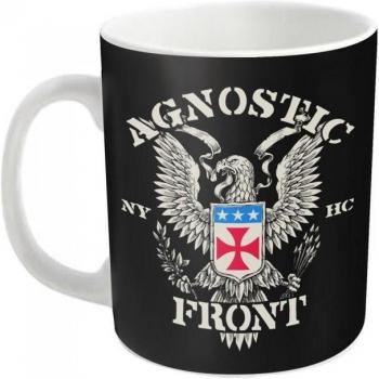 White One‑Size Mug with Eagle Crest – Agnostic Front