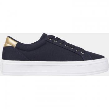 Tommy Hilfiger Damen Sneaker Essential Vulc Canvas Dunkelblau