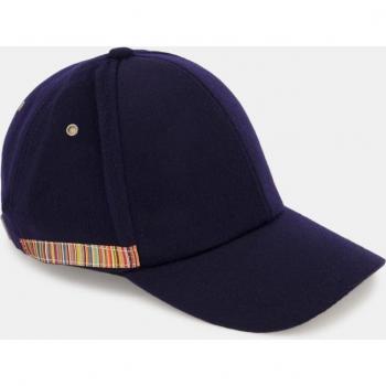 Gorro de hombre Paul Smith azul marino con logo y raya