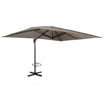 Parasol de jardin déporté 360° Calvi taupe 3x4 M