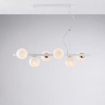 Araña de diseño contemporáneo Adrian Blanco Cromo 6 Luces E14