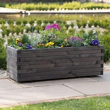 180 cm Grey Rectangle Pine Raised Outdoor Garden Box