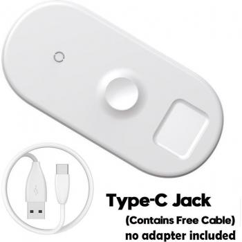 Baseus 3 in 1 Qi Wireless Charger for iPhone 12, Samsung, Apple Watch, and AirPods