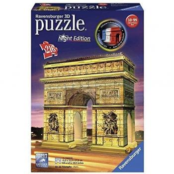 Ravensburger 216‑Piece 3D Puzzle: Arc de Triomphe (Illuminated Night Edition)