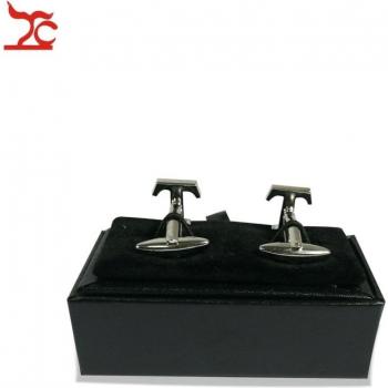 Set de gemelos para hombre con caja de almacenamiento en cuero negro, soporte 8x4x3cm