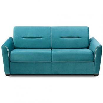Meuble Couché Express Amazone 120 cm, Matelas Comfort BULTEX® 14 cm Tweed Bleu Turquoise