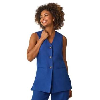 Blouse-cuir longue ligne bleue Roman en coton