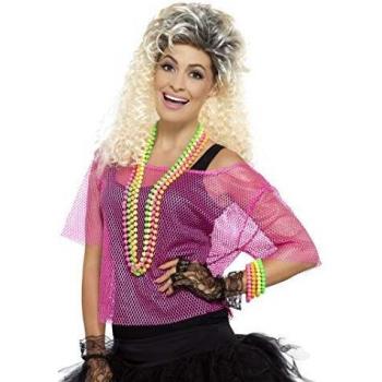 Fuchsia Fishnet Crop Top