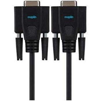 Maplin MAPCDB18 Premium Quality Black RS-232 Serial Cable, 3m Length