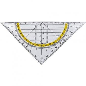 Escuadra liderpapel geometria 16 cm plastico cristal con pestaña de sujección