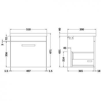 Balterley Rio Wall Hung Vanity Unit