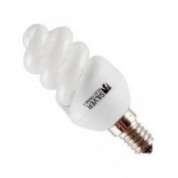 Lámpara mini full espiral 101114 E14 11W Silver Sanz
