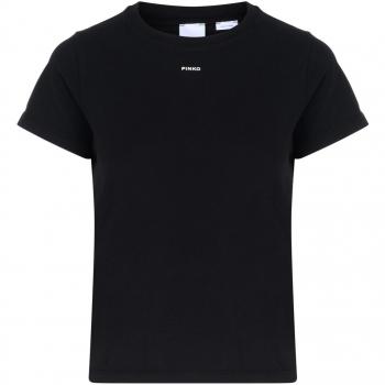 T-shirt Donna PINKO Nero limousine Basico t-shirt jersey old