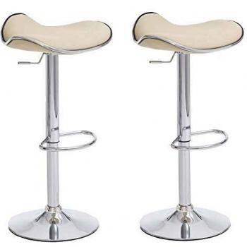 Creme‑Kunstleder Thekenhocker Shanghai, 2‑er Set