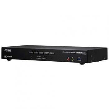 Switch KVM 4‑ports ATEN CS1844 – 4K HDMI, double affichage, audio et hub USB 3.0